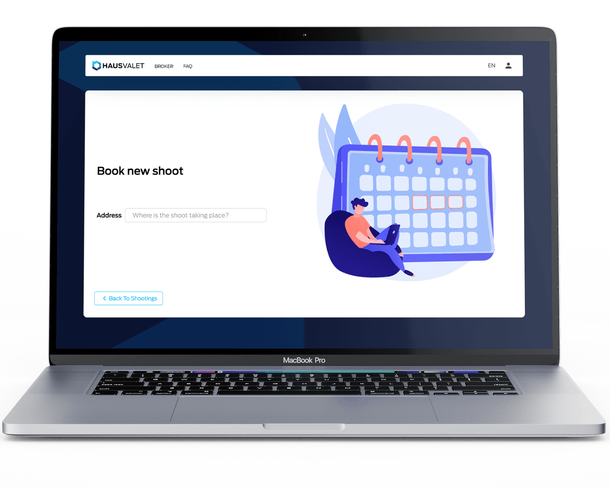 Hausvalet real estate scheduling platform - professional appointment booking system for property shoots